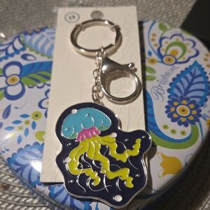 EARTHBOUND Jellyfish Key & Card Holder Keychain in Blue, Turquoise, Yellow, Pink